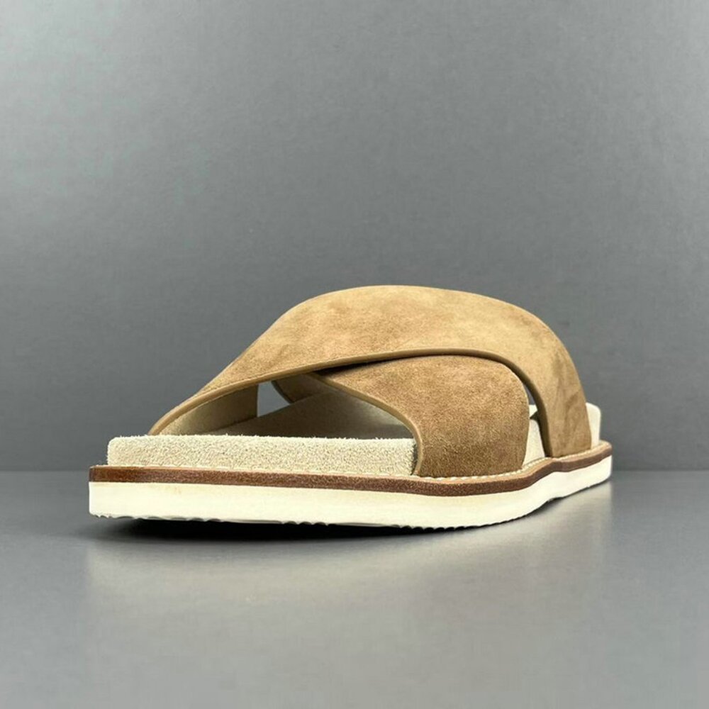 Brunello Cucinelli Slide Sandals In Suede - Picture 2 of 12